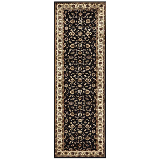 Soma Black & Ivory Classic Floral Motif Vintage Runner Rug, Rugs, Ozark Home 