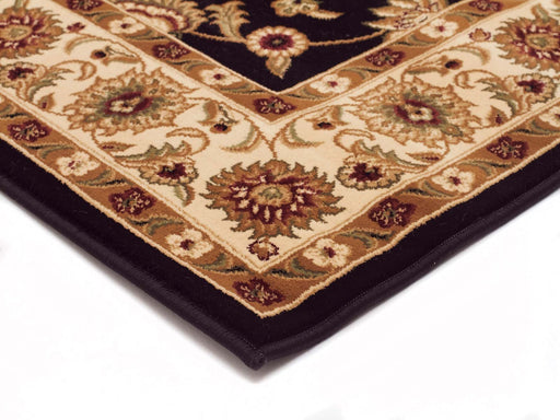 Soma Black & Ivory Classic Floral Motif Vintage Runner Rug, Rugs, Ozark Home 