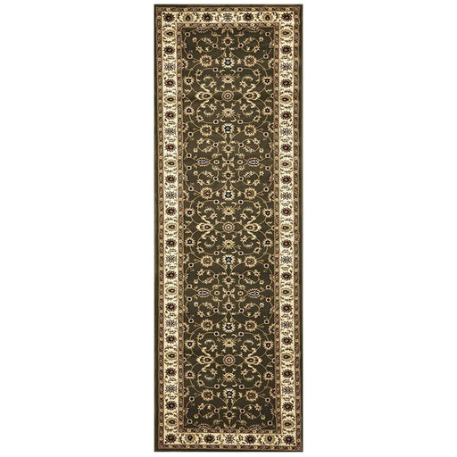 Soma Green & Ivory Classic Floral Motif Vintage Runner Rug, Rugs, Ozark Home 