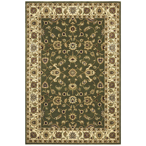 Soma Green & Ivory Classic Floral Motif Vintage Rug, Rugs, Ozark Home 