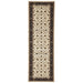 Soma Ivory & Black Classic Floral Motif Vintage Runner Rug, Rugs, Ozark Home 