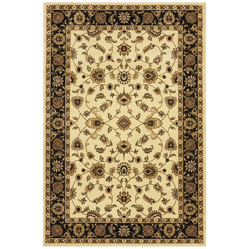 Soma Ivory & Black Classic Floral Motif Vintage Rug, Rugs, Ozark Home 