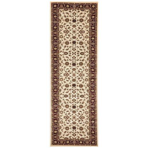 Soma Ivory & Red Classic Floral Motif Vintage Runner Rug, Rugs, Ozark Home 