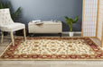 Soma Ivory & Red Classic Floral Motif Vintage Rug, Rugs, Ozark Home 