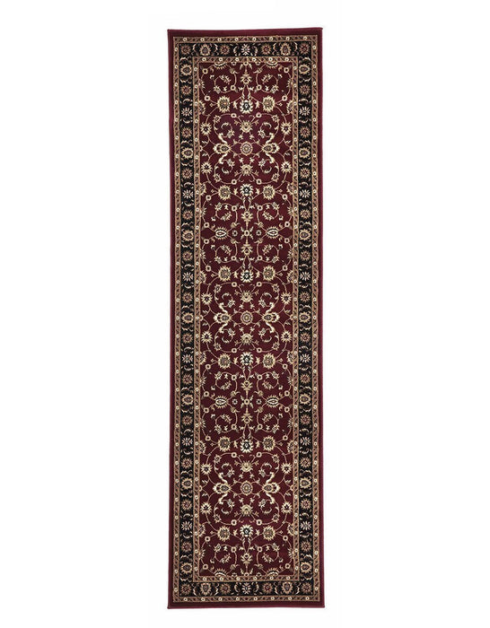 Soma Red & Black Classic Floral Motif Vintage Rug, Rugs, Ozark Home 