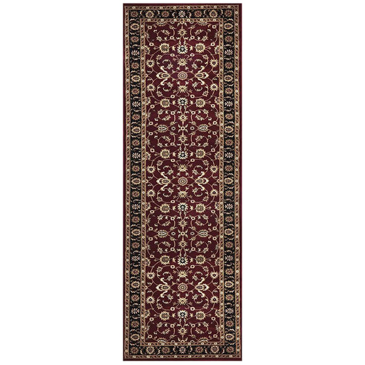 Soma Red & Black Classic Floral Motif Vintage Runner Rug, Rugs, Ozark Home 