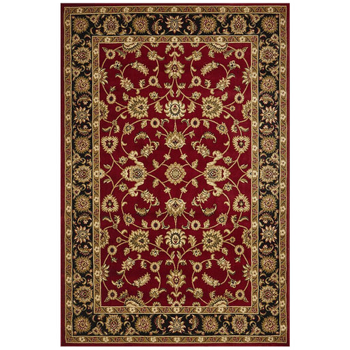 Soma Red & Black Classic Floral Motif Vintage Rug, Rugs, Ozark Home 