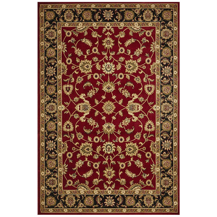 Soma Red & Black Classic Floral Motif Vintage Rug, Rugs, Ozark Home 