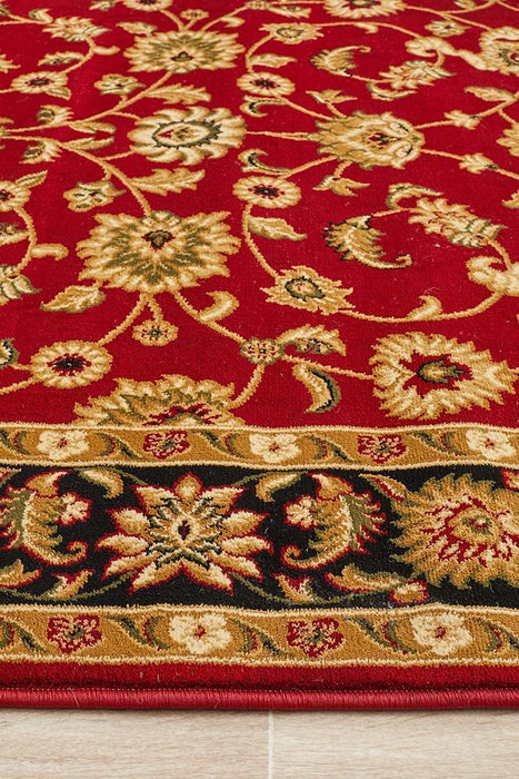 Soma Red & Black Classic Floral Motif Vintage Rug, Rugs, Ozark Home 