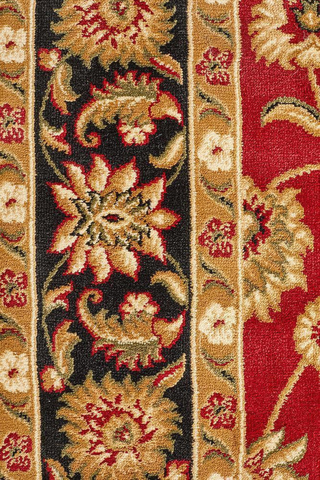 Soma Red & Black Classic Floral Motif Vintage Rug, Rugs, Ozark Home 