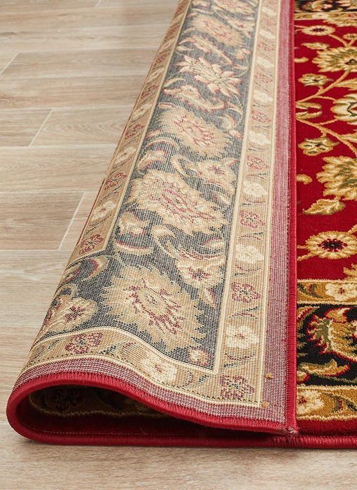 Soma Red & Black Classic Floral Motif Vintage Rug, Rugs, Ozark Home 