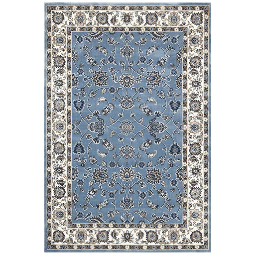 Soma Sky Blue & Ivory Classic Floral Motif Vintage Rug, Rugs, Ozark Home 