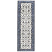 Soma White & Blue Classic Floral Motif Vintage Runner Rug, Rugs, Ozark Home 
