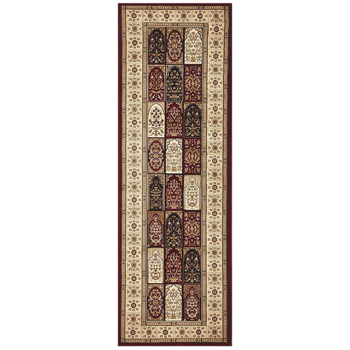 Soma Burgundy Traditional Panel Vintage Runner Rug, Rugs, Ozark Home 