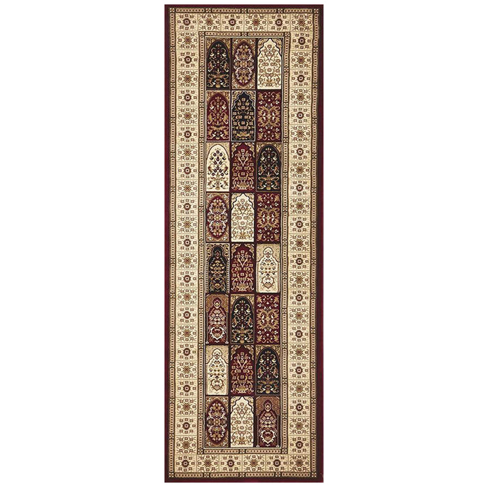 Soma Burgundy Traditional Panel Vintage Runner Rug, Rugs, Ozark Home 