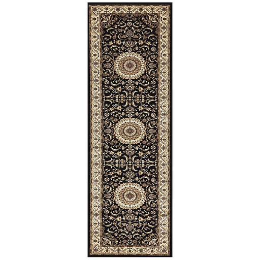 Soma Black & Ivory Classic Medallion Vintage Runner Rug, Rugs, Ozark Home 