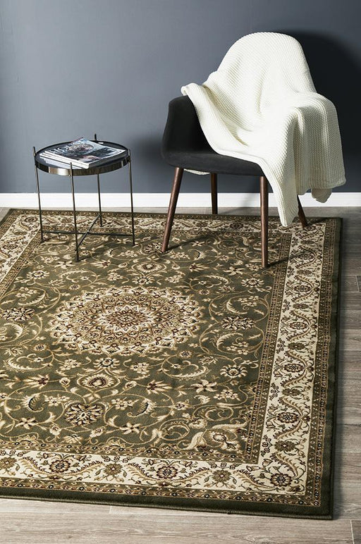 Soma Green & Ivory Classic Medallion Vintage Rug, Rugs, Ozark Home 