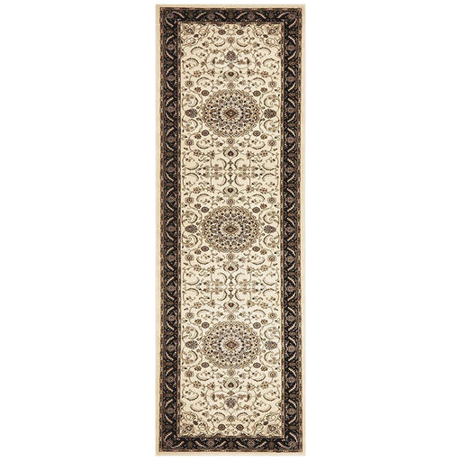 Soma Ivory & Black Classic Medallion Vintage Runner Rug, Rugs, Ozark Home 