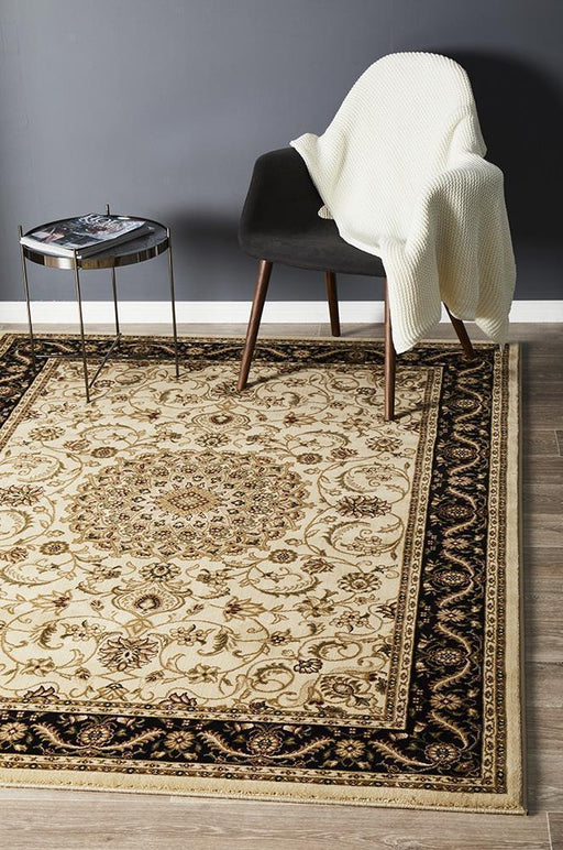 Soma Ivory & Black Classic Medallion Vintage Rug, Rugs, Ozark Home 