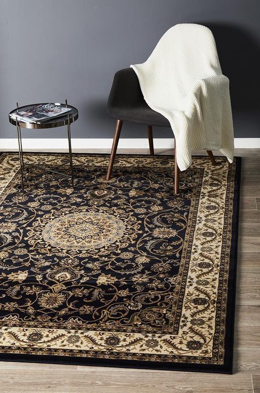 Soma Black & Ivory Classic Medallion Vintage Rug, Rugs, Ozark Home 