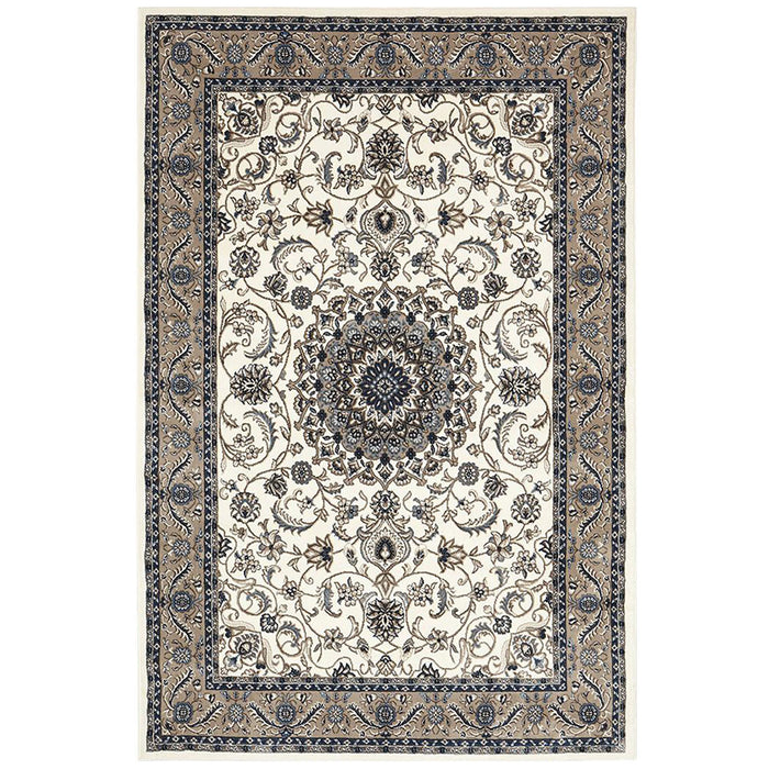 Soma White & Beige Classic Medallion Vintage Rug, Rugs, Ozark Home 