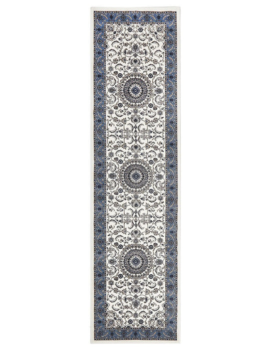 Soma White & Blue Classic Medallion Vintage Rug, Rugs, Ozark Home 