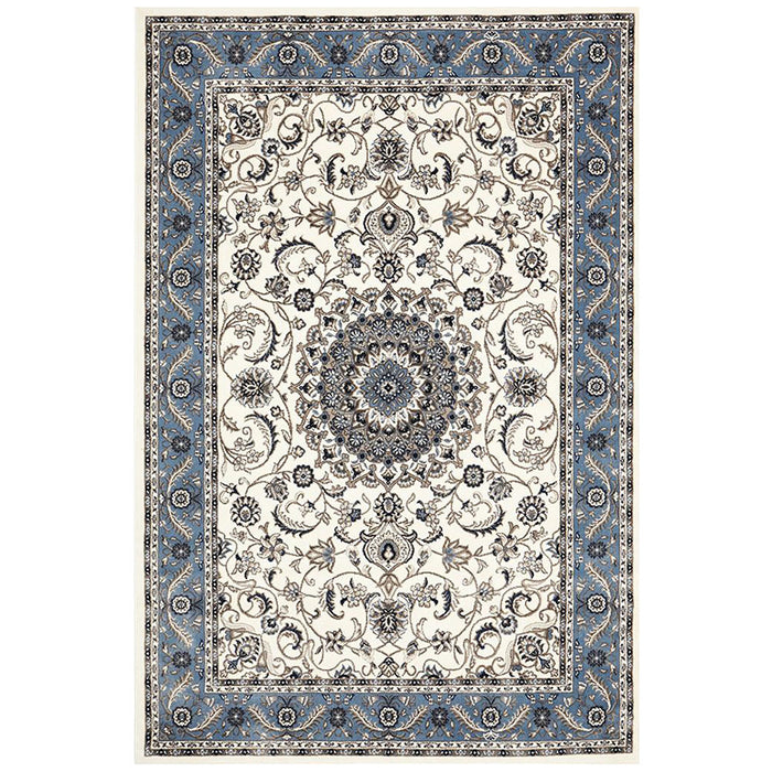 Soma White & Blue Classic Medallion Vintage Rug, Rugs, Ozark Home 