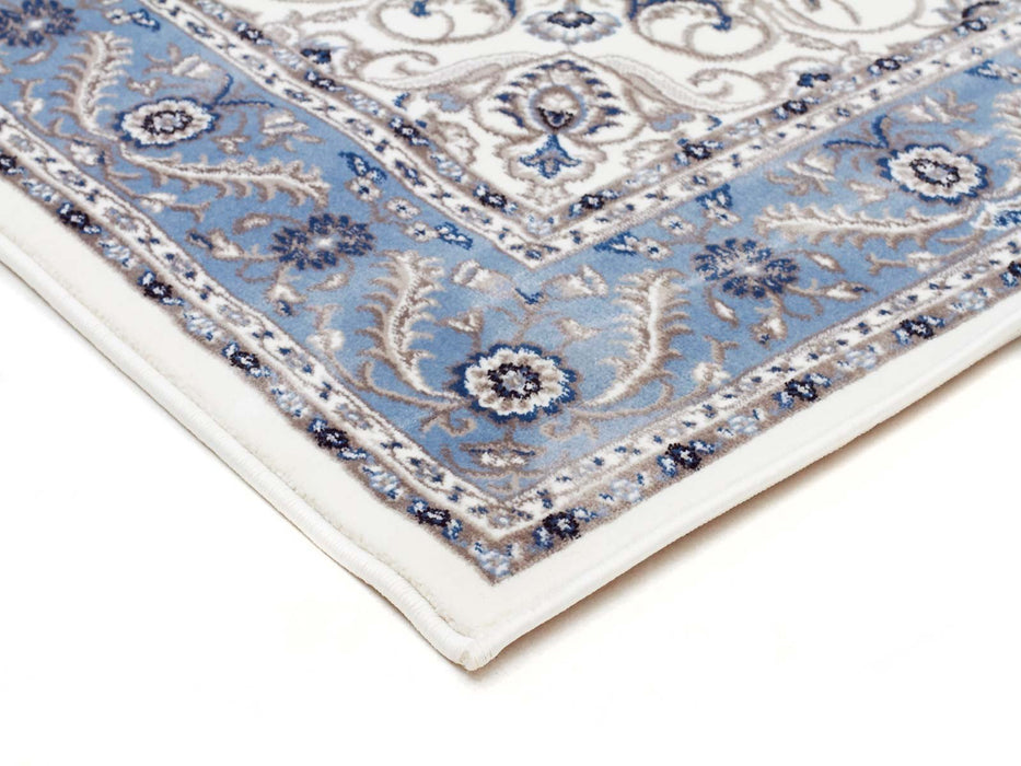 Soma White & Blue Classic Medallion Vintage Runner Rug, Rugs, Ozark Home 