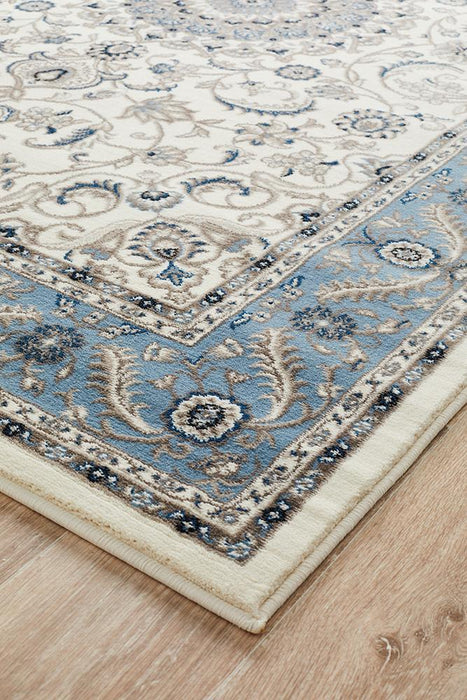 Soma White & Blue Classic Medallion Vintage Rug, Rugs, Ozark Home 