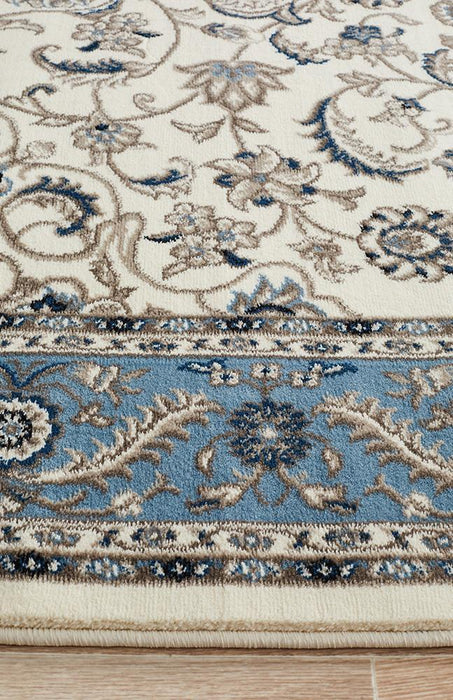 Soma White & Blue Classic Medallion Vintage Rug, Rugs, Ozark Home 