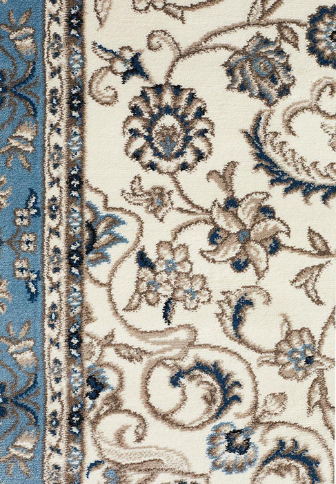 Soma White & Blue Classic Medallion Vintage Rug, Rugs, Ozark Home 