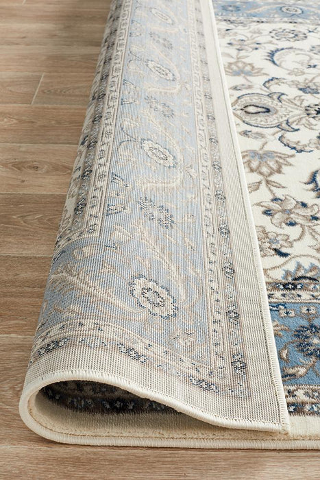 Soma White & Blue Classic Medallion Vintage Rug, Rugs, Ozark Home 