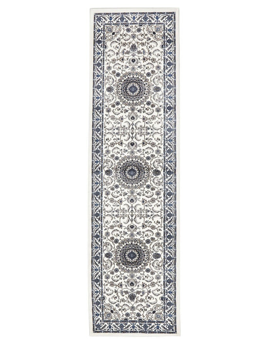 Soma Ivory White & Blue Classic Medallion Vintage Rug, Rugs, Ozark Home 