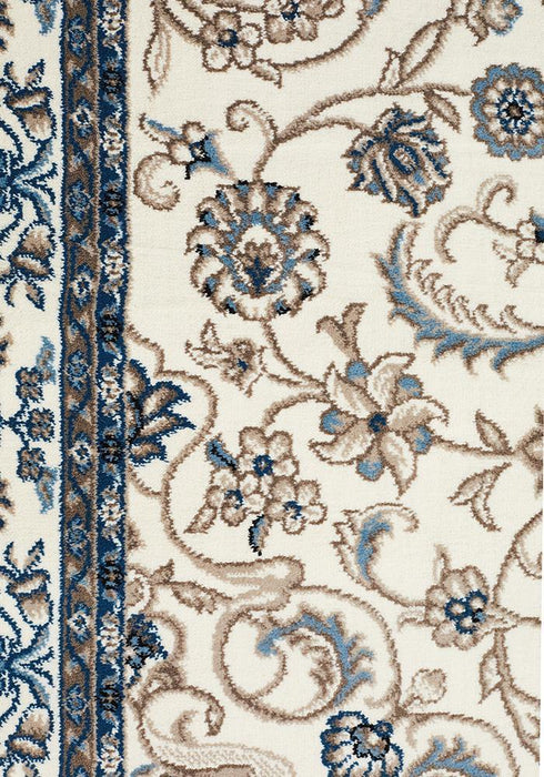 Soma Ivory White & Blue Classic Medallion Vintage Rug, Rugs, Ozark Home 