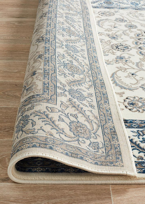 Soma Ivory White & Blue Classic Medallion Vintage Rug, Rugs, Ozark Home 