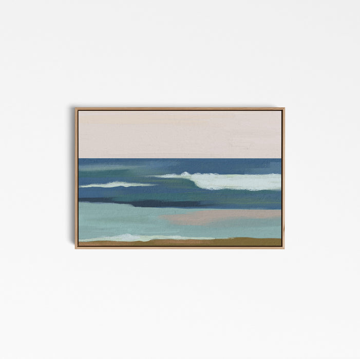 Serendipity - Ochre Pink Blue Boho Ocean Landscape Canvas or Art Print, Wall Art, Ozark Home 