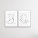 Shape - Two Piece Nude Woman Line Drawing Print Set, Wall Art, Ozark Home 