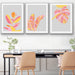 Sherbet Jungle - Three Piece Pastel Pink and Orange Jungle Set, Wall Art, Ozark Home 