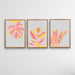 Sherbet Jungle - Three Piece Pastel Pink and Orange Jungle Set, Wall Art, Ozark Home 