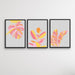 Sherbet Jungle - Three Piece Pastel Pink and Orange Jungle Set, Wall Art, Ozark Home 