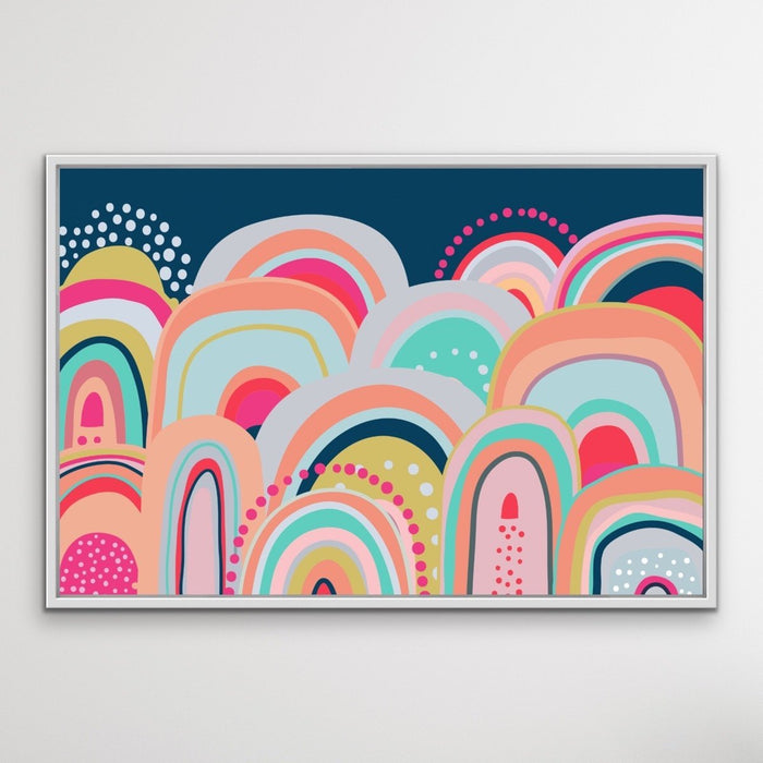 Sky High - Bright Colourful Mountain Canvas and Paper Art Print