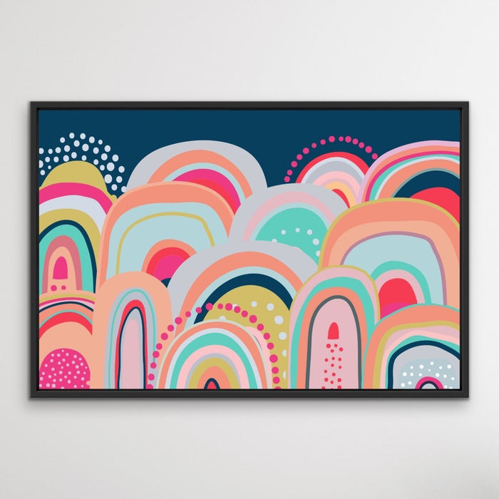 Sky High - Bright Colourful Mountain Canvas and Paper Art Print