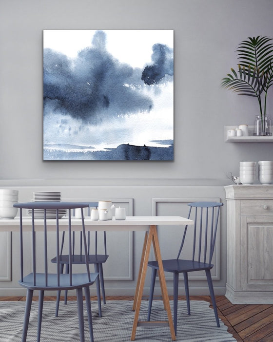 Storm Bay - Watercolour Hamptons Blue Colourful Abstract Original Artwork Wall Art Print