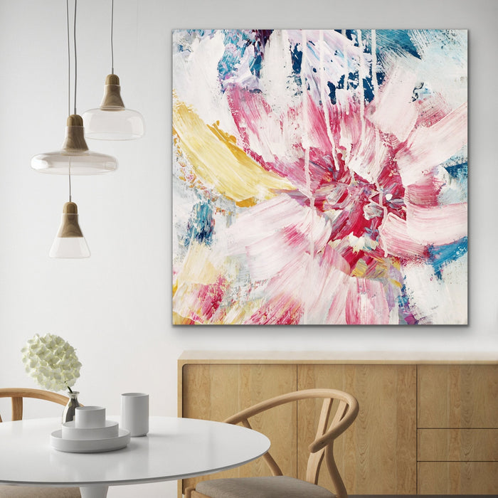 Summer - Abstract Square Canvas Floral Print, Wall Art, Ozark Home 