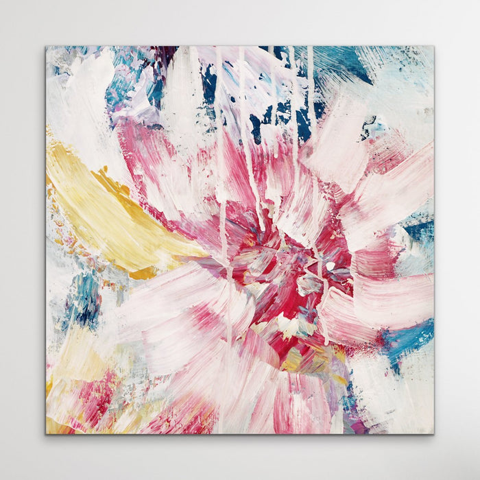 Summer - Abstract Square Canvas Floral Print, Wall Art, Ozark Home 