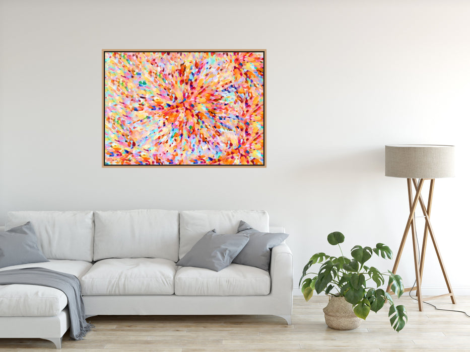 Sun Flare In Orange - Abstract Artwork Stretched Canvas Wall Art, Wall Art, Ozark Home 