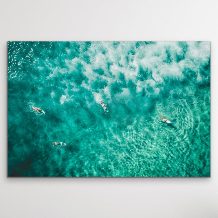 Surf's Up - Turquoise Aerial Surfing Photograph Canvas or Art Print, Wall Art, Ozark Home 