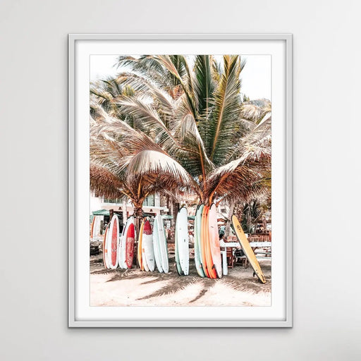 Surfboards - Photographic Print of Surfboards Under Palm Trees on Canvas or Paper, Wall Art, Ozark Home 