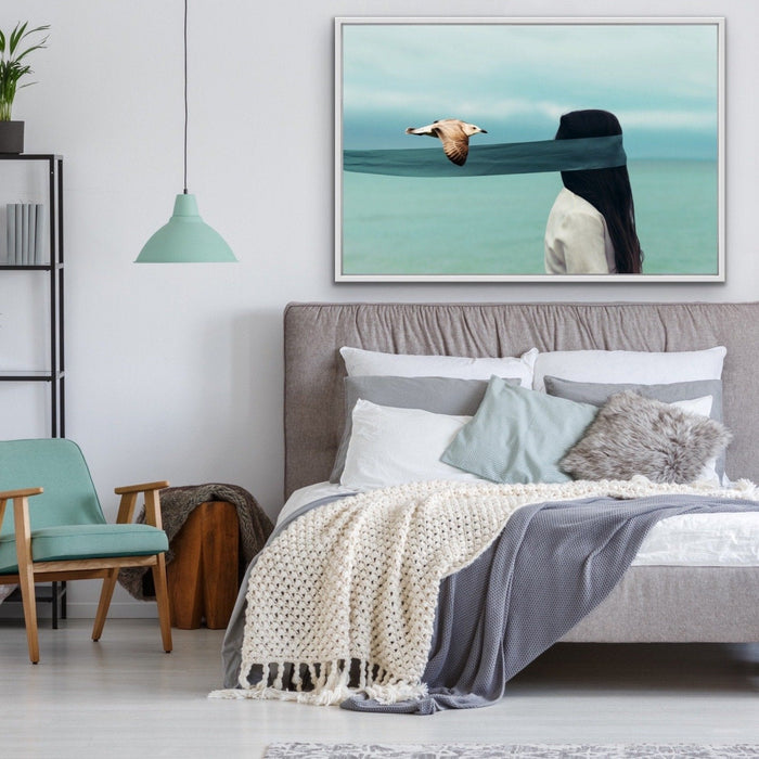 Swoop - Turquoise Original Wall Art Print On Canvas