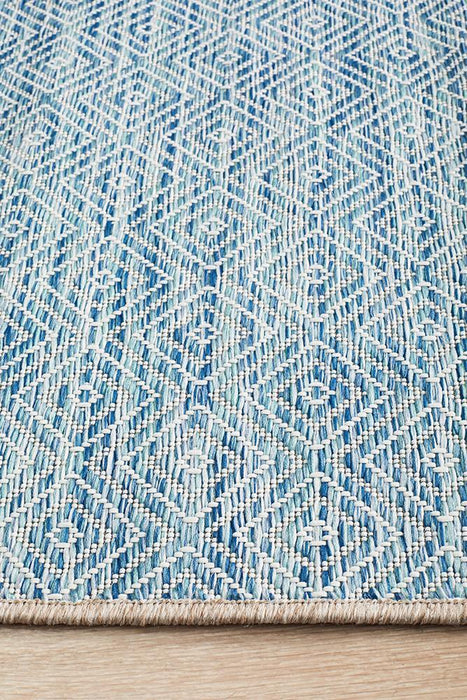 Tildonk Blue Chevron Indoor/Outdoor Contemporary Runner Rug, Rugs, Ozark Home 